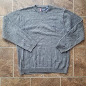 Ralph Lauren Chaps Crew Neck Jumper Sweater L Grey Cotton Classic